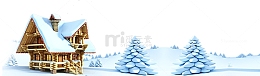 下雪小木屋雪地冬天