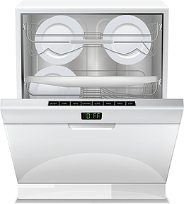 白色精致碗碟消毒柜