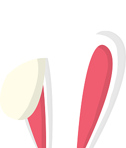 复活节白色兔子耳朵