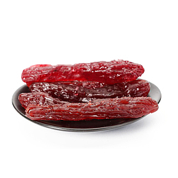 一碟子美味精致的水晶紫薯条产品