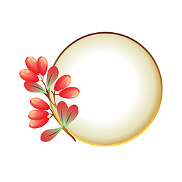 秋季植物标签免扣素材
