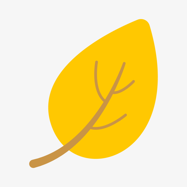 黄色椭圆秋季落叶