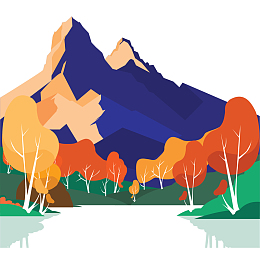秋季立秋山林美景