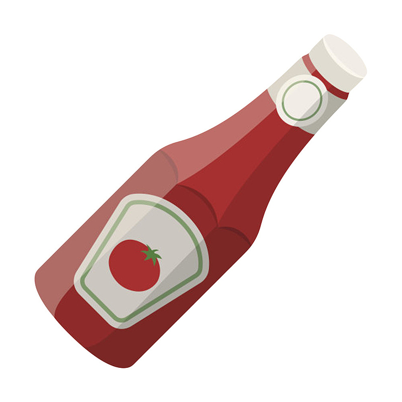 红色塑料瓶子贴分类标签和白色盖