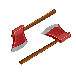 卡通红色斧头矢量图