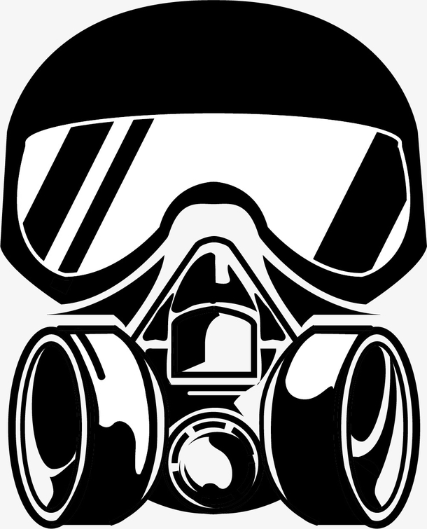 黑白手绘风格矢量面罩