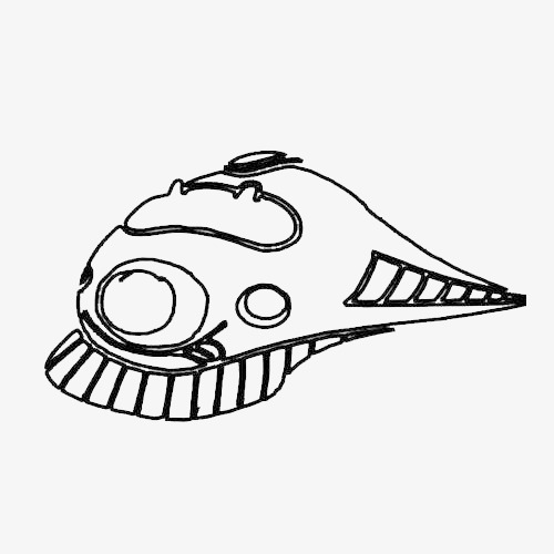 黑白卡通高铁手绘