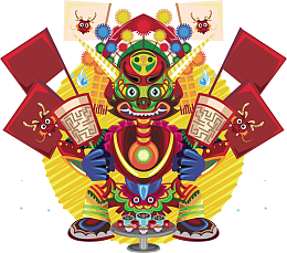 中元节鬼节可爱插画阎罗王