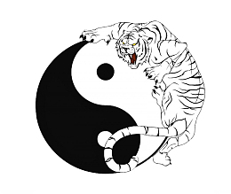 黑白太极手绘