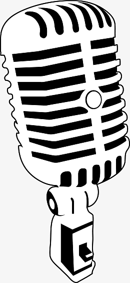 黑白描边手绘麦克风