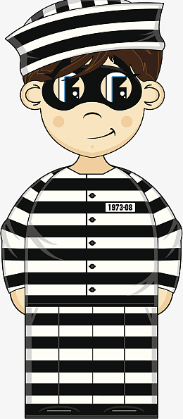 面无表情卡通风格犯罪矢量