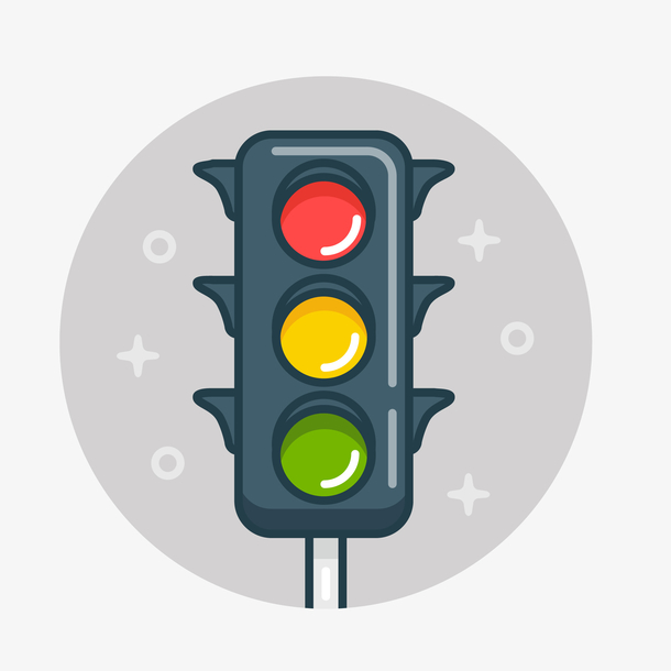 红绿灯手绘创意矢量免抠图png