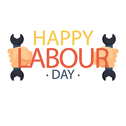 五一劳动节标签矢量图