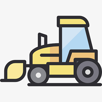 一辆铲土机png卡通手绘挖掘机png卡通手绘推土机与挖掘机png卡通