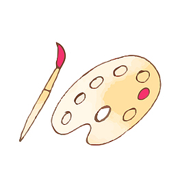 绘画工具颜料盘矢量图