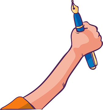 卡通手拿钢笔免抠素材