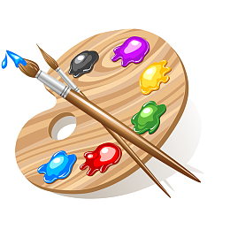 卡通调色盘设计矢量图
