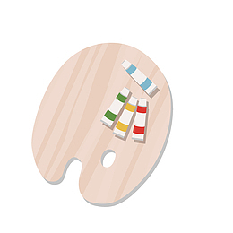 卡通颜料盘矢量图