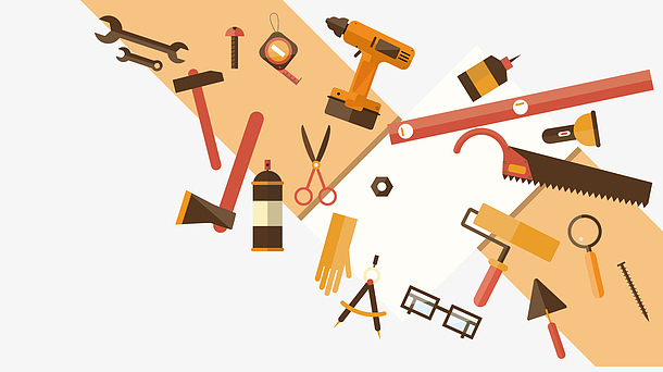 卡通装修工具矢量图