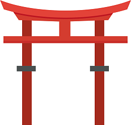 简易风格矢量红色牌坊