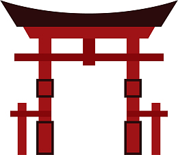 牌坊矢量卡通红色