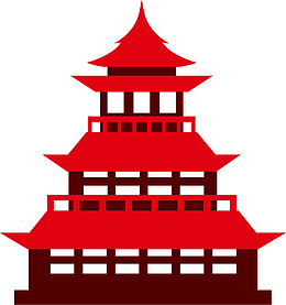 红色扁平风格矢量塔楼