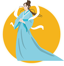 卡通可爱嫦娥人物插画