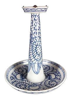 实物青花古代油灯
