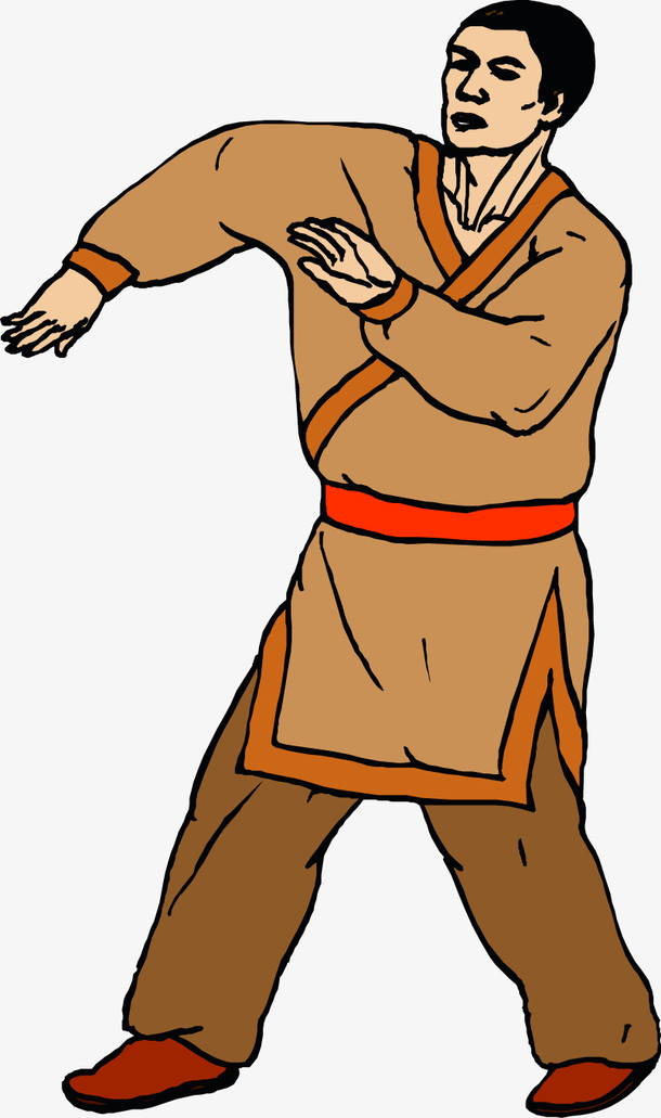 矢量手绘练武的人