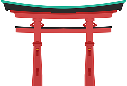 横向屋顶矢量牌坊