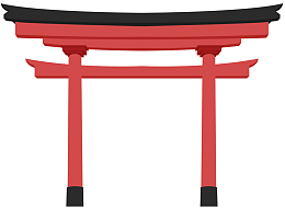 黑色屋顶矢量牌坊