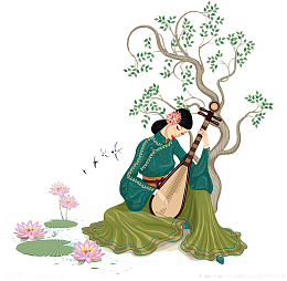 弹古筝的贵妃