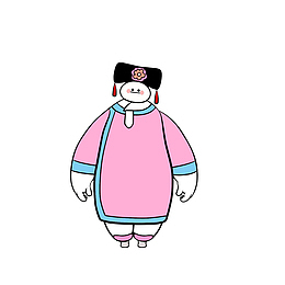 卡通大白版的古代宫女素材