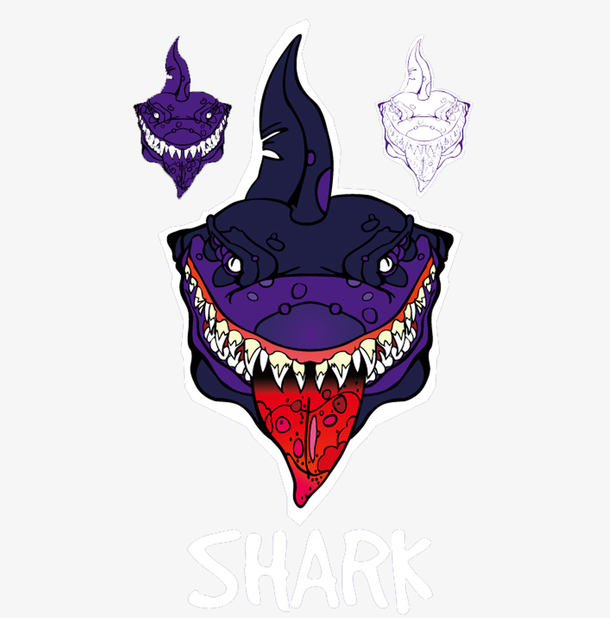 鲨鱼胸前印花图案