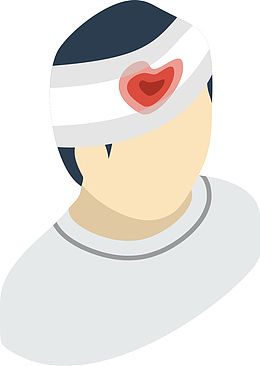 矢量图头部受伤的男士