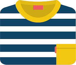 卡通条纹T恤免抠png