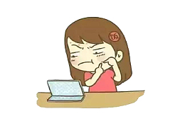 卡通可爱女生挤痘痘