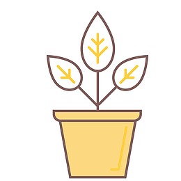 黄色花卉卡通图标