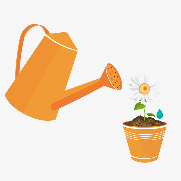 喷壶花盆png矢量素材