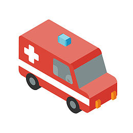 彩色创意救护车元素