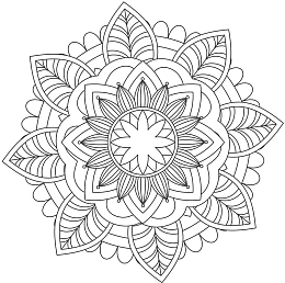 花纹矢量手绘风格灰色曼陀罗