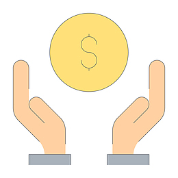 手绘手举金钱