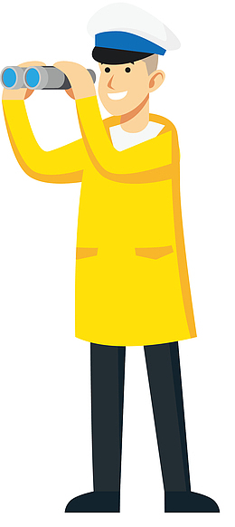 黄色扁平风格卡通水手