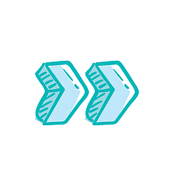 矢量卡通蓝色手绘箭头免抠