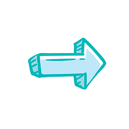 矢量卡通手绘绿色箭头免抠