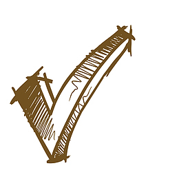 棕色手绘的对勾符号