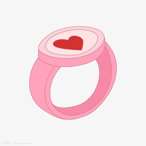 手绘爱心戒指