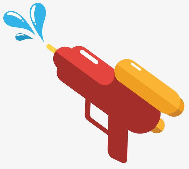 迷你风格矢量卡通水枪