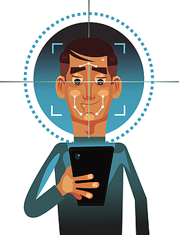 矢量人脸识别扫描