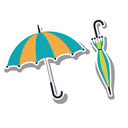 卡通手绘 雨伞 日常用品